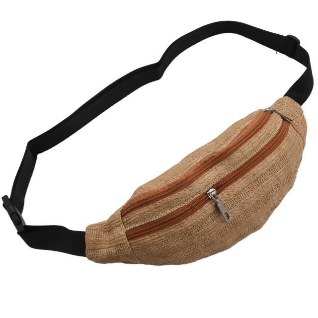 籐バッグわらファニーバッグ女性女性ベルトバッグウエストパック胸電話ポーチビーチハンドバッグメッセンジャーバッグ女性用籐バッグ、イエロー 籐バッグわらファニーバッグ女性女性ベルトバッグウエストパック胸電話